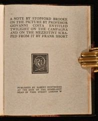 c1915 A Note By Stopford Brooke On The Picture By Professor Giovanni Costa Ve…