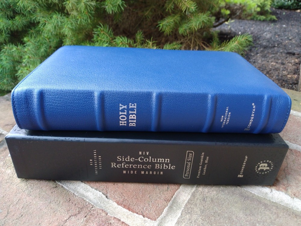 NIV Single Column Ref Wide Margin Personal Bible -$229.99 Retail Blue Goatskin