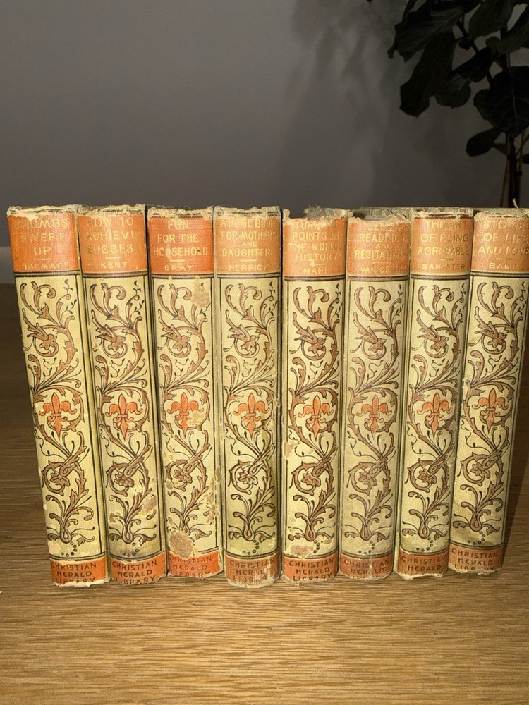Antique Christian Herald Library 8 Vol Set 1897 Victorian Decorative Books Talm