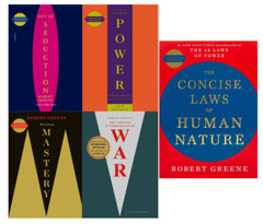 Robert Greene 5 Books Collection Set ;Concise 48 Laws.., Seduction, Mastery, War
