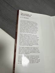 Gospel of Matthew by R. T. France (2007, Hardcover) Book