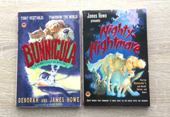 Lot Of 2 James Howe VTG YA Suspense Books SIGNED- Nighty Nightmare- Bunnicula