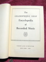 1942 GRAMOPHONE SHOP ENCYCLOPEDIA of RECORDED MUSIC Discography George C Leslie