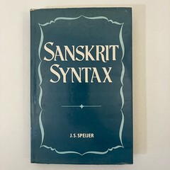 Sanskrit Syntax J S Speijer 1993 VTG HCDJ Motilal Banarsidass Language Grammar