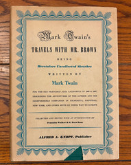 Mark Twain’s Travels w/ Mr. Brown Uncollected Sketches Knopf 1940 DJ #935/1795