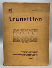 TRANSITION ISSUE 12, ed. Eugene Jolas & Elliot Paul – 1928 [Vol. I Index]