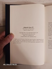 QLIPHOTH OPUS III Edgar Kerval & Various Nephilim Press 2013 Occult Magick VG+