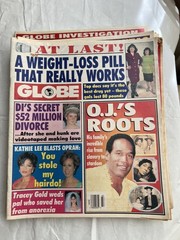 Lot of 14 Vintage GLOBE Magazines 1994,95 Famous People On Cover