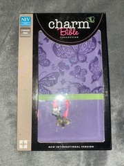 NIV Purple Butterfly Charm Bible Zondervan imitation leather Italian Duo Tone