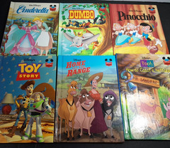 6 Walt Disney Wonderful World Of Reading Book Lot Pinocchio Cinderella Dumbo Poo