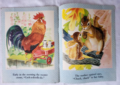 Vtg 1943 MY FIRST BOOK OF ANIMAL PICTURES Merrill Linen-Like Easter Bunny Lamb