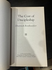 The Cost of Discipleship Dietrich Bonhoeffer