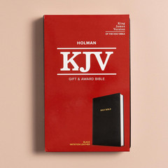 KJV Gift and Award Bible, Black Imitation Leather, KJV Holy Bible, Red Letter, P