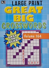 New 4 Large Print Great Big Crosswords Kappa Puzzle Books Vol#163-166 Fun Hobby