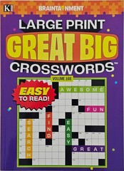 New 4 Large Print Great Big Crosswords Kappa Puzzle Books Vol# 165-170 Fun Hobby