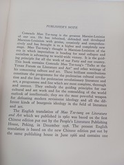Mao Tse-Tung on Literature and Art 1967 Foreign Languages Press Peking FLP China