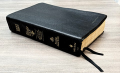1990 Wesley Bible Personal Study NKJV Black GENUINE LEATHER Nelson 986 Red Lettr