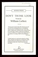 William CORBETT / Don’t Think Look Uncorrected Proof 1st 1991
