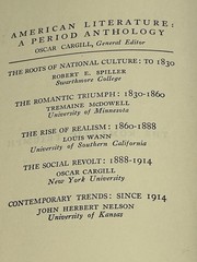 American Literature “The Romantic Triumph” 1830-1860 Tremaine McDowell HC 1939