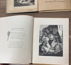 Early 1900s Lot of 4 ANTIQUE Childrens Picture Books Hardback Donohue Myra Dhiel