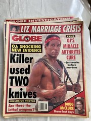 Lot of 14 Vintage GLOBE Magazines 1994,95 Famous People On Cover