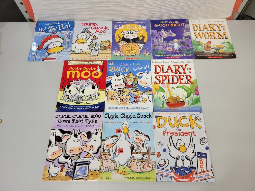 Lot Of 11 Picture Books by Doreen Cronin Click Clack Moo Paperbacks & Hardcovers