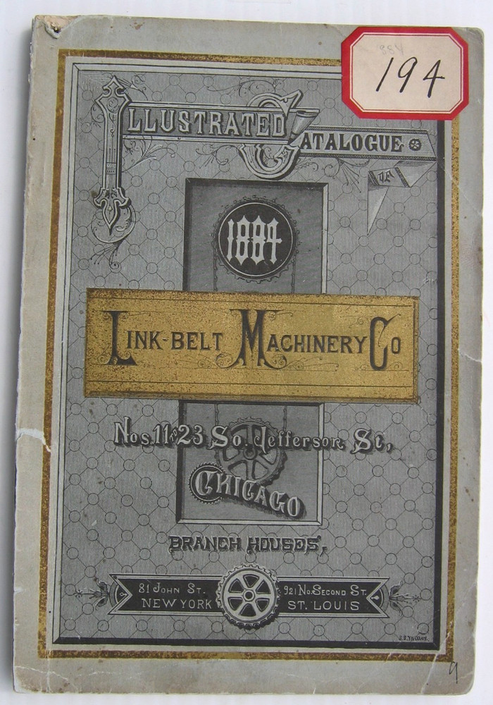 Link Belt Machinery Catalog 1884 144 Pages PB Elevating & Conveying Good Cond