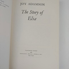 1966 The Story of Elsa by Joy Adamson HC 319 Pages Dust Jacket