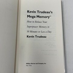 Kevin Trudeau’s Mega Memory by Kevin Trudeau HC First Edition Like New 1995