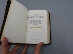 Vintage Holy Bible Leather Pocket Size King James (worn), from Hawaii, 1970s