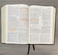 1990 Wesley Bible Personal Study NKJV Black GENUINE LEATHER Nelson 986 Red Lettr