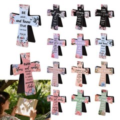 12pcs Magnetic Cross Bookmarks, Christian Bible Religious Book Marks Bible Study