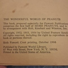 Charles M. Schulz The Wonderful World of Peanuts PB Illus Inscribed 1966