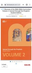Museum of the Bible Samuel Through the Prophets Volume 2, ACSI Purposeful Design