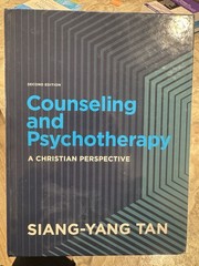 Counseling and Psychotherapy by Siang-Yang Tan, Baker Academic, Hardcover, 2nd …
