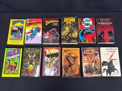 Vintage Superhero Paperback Lot Of 12 Batman Superman Marvel Indiana Jones