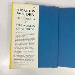 The Cabala & The Woman of Andros by Thornton Wilder HCDJ 1958