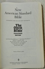The Open Bible Expanded Edition NASB Brown Genuine Leather RL 1985 Nelson 976BR