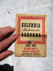 July 1942 COLUMBIA MASTERWORKS Supplement Nelson Eddy Opera RECORD CATALOG