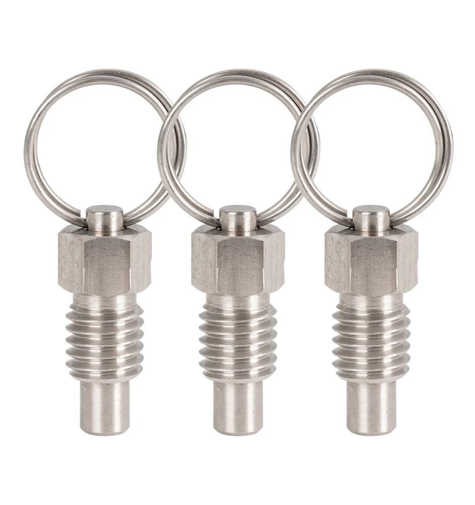 3 PCS Spring Plungers Pull Ring 1/2-13 Inch Thread Size Index Plunger