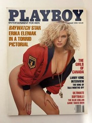 PLAYBOY August 1990 Erika Eleniak Baywatch Magazine Larry King Interview