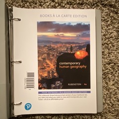 Pearson Contemporary Human Geography 4th Ed Looseleaf Textbook Rubenstein