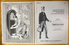 Lot of 2 Timesavers Clock Watch Parts Supply Repair Catalogs #14 & #17 Ephemera