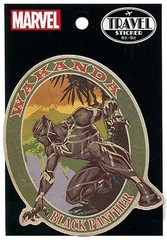 Marvel Black Panther Travel Sticker Vintage Style Ensky 115x94mm