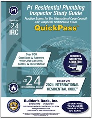 P1 Residential Plumbing Inspector QuickPass Study Guide Based On 2024 IRC