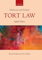 Markesinis & Deakin’s Tort Law – paperback Deakin, Simon|Adams, Zoe