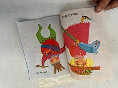 Nursery Rhyme Land Whitman 1970 Cloth Book Stitchery Pictures Virginia Tiffany