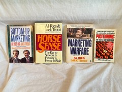 FOUR Al Ries & Jack Trout Books Positioning Horse Sense Marketing Warfare GOOD