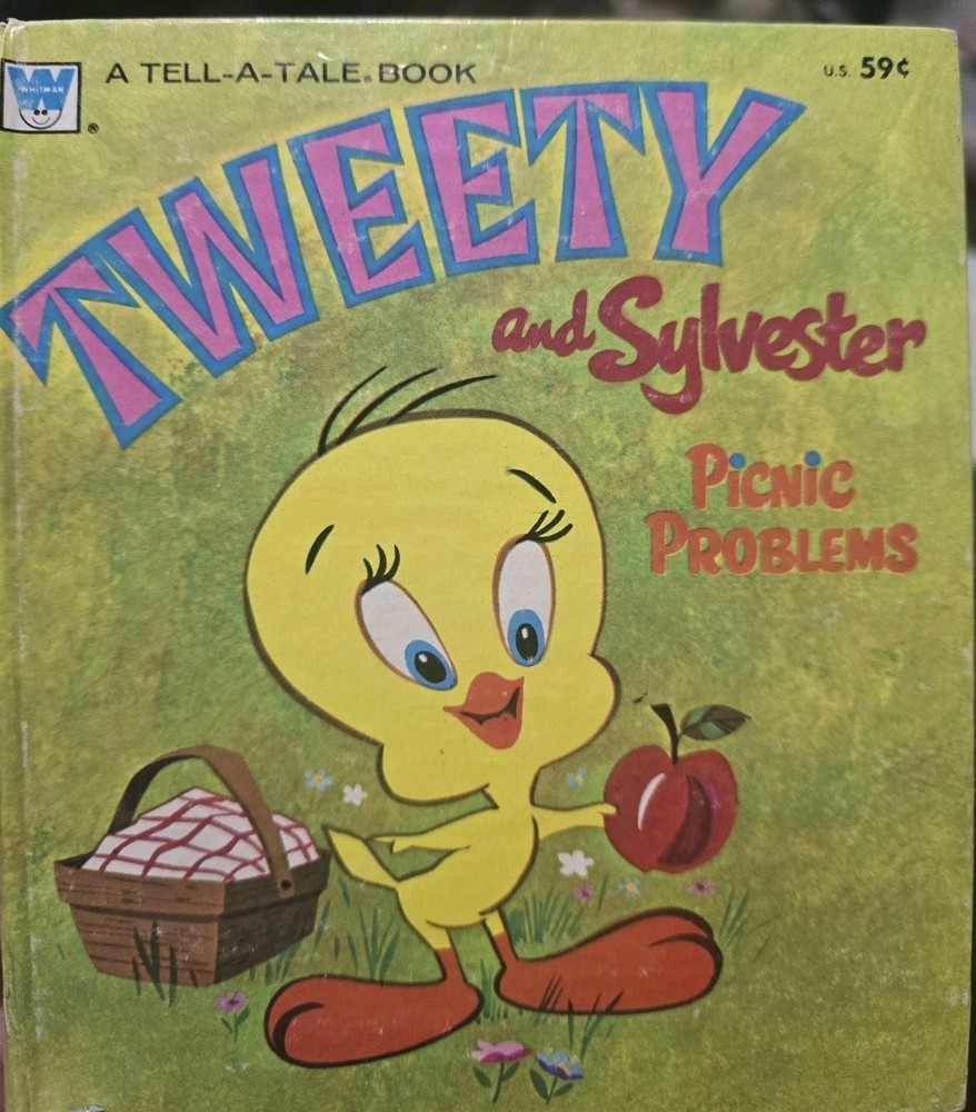 Vintage Whitman Tweety And Sylvester Picnic Problems Hardcover Book Looney Tunes