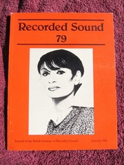 Barbara & Anne Sylvestre BIRS RECORDED SOUND Journal 1981 V 79 British Institute